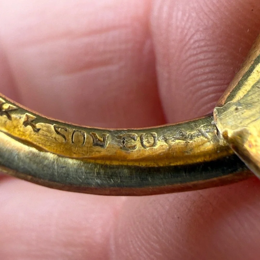 Vintage S Kirk & Son Hammered Repousse Ring Gold Tone Signed Size 8
